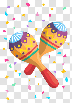 Mexican Maracas - Colorful Maracas Pair Transparent PNG