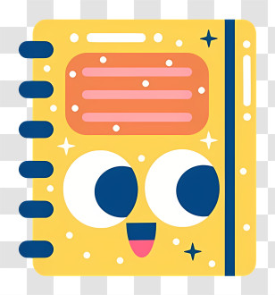 Book - Cute Yellow Cartoon Notebook Transparent PNG