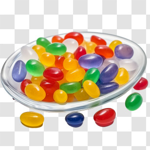 Jelly Beans - Assortment Of Jelly Beans On A Plate Transparent PNG