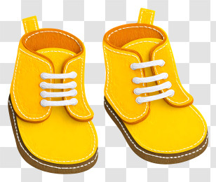 Yellow Baby Shoes - Bright Yellow Cartoon Shoes Transparent PNG