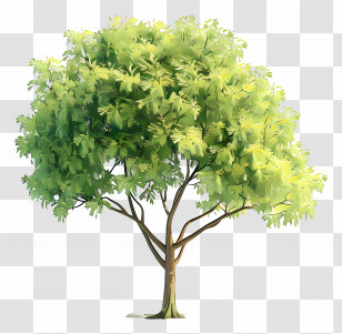 Tree - Green Tree With Lush Foliage Illustration Transparent PNG