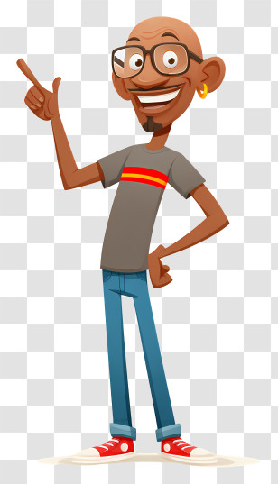 Gandhi From Clone High - Friendly Pointing Man Cartoon Transparent PNG