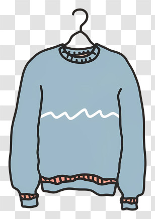 Blue Sweater - Blue Sweater On Hanger Transparent PNG