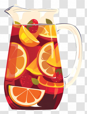 Refreshing Sangria Drink - Jug Of Refreshing Fruit Punch Transparent PNG