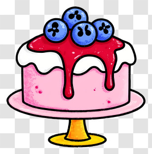 Pink Cake - Cartoon Pink Cake With Dripping Topping Transparent PNG