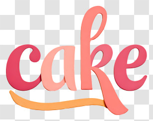 Cake Logo - Pink 'cake' Script Logo Transparent PNG