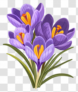 Saffron Flowers - Purple Crocus Flowers Illustration Transparent PNG