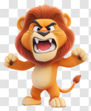 Lion Mascot - Cheerful Cartoon Lion Transparent PNG