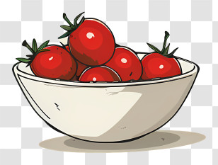 Cherry Tomato - Cartoon Bowl Of Red Tomatoes Transparent PNG