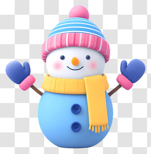 Cartoon Blue Snowman - Cute Blue Snowman Transparent PNG
