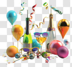 World Party Day - Colorful Party Supplies Transparent PNG