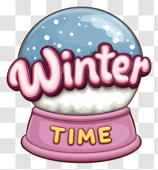 Winter Time Word - Winter Time Snow Globe Transparent PNG
