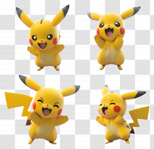 Cute Pikachu - Adorable Pikachu Cartoon Characters Transparent PNG