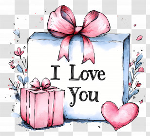 Valentines Day - Gift Boxes With Love Message Transparent PNG