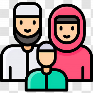 Family - Cartoon Family With Parents And Child Transparent PNG