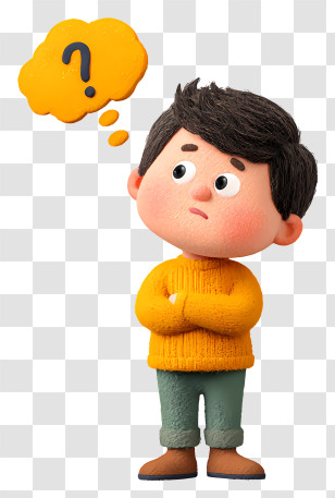Embarrassed Child Overthinking Question - Boy Thinking With Question Mark Transparent PNG