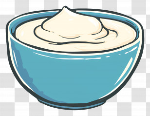 Greek Yogurt - Blue Bowl Of Cream Illustration Transparent PNG
