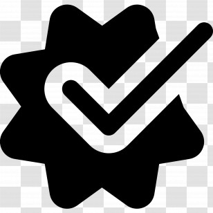 Check Mark Symbol - Black Checkmark In Star Shape Transparent PNG