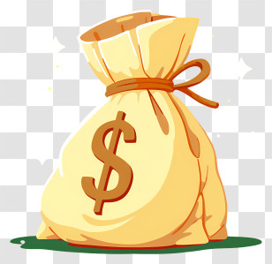 Money Bag - Golden Money Bag With Coins Transparent PNG