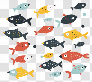 Colorful Fish Illustration - Colorful Fish And Underwater Design Illustration Transparent PNG