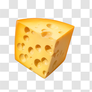 Cheese - Yellow Swiss Cheese Block Transparent PNG