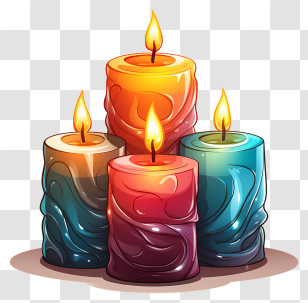 Candlelight - Set Of Colorful Candles Illustration Transparent PNG