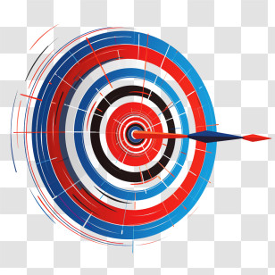 Target - Red And Blue Target With Dart Transparent PNG