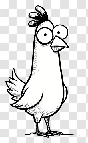 Chicken Outline - Chicken Cartoon Drawing Transparent PNG