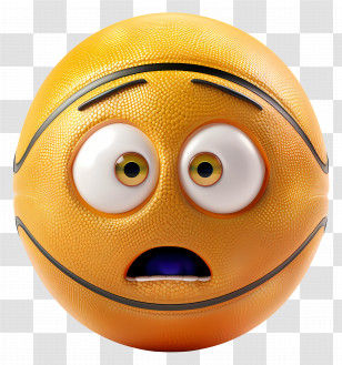 Basketball - Shocked Basketball Emoji Face Transparent PNG