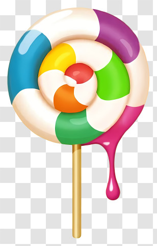 Colorful Lollipop - Dripping Rainbow Lollipop Transparent PNG