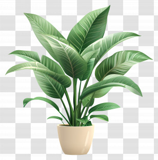 Indoor Plant - Green Houseplant In Decorative Pot Transparent PNG
