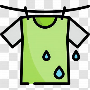 Hanging Cloth - Cartoon Wet T-shirt Hanging Transparent PNG