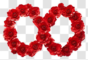 Infinity Symbol - Red Rose Infinity Arrangement Transparent PNG