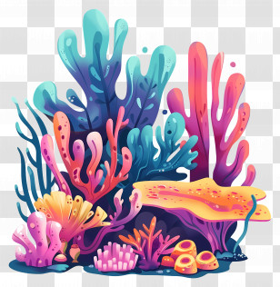 Coral Reefs - Underwater Coral Reef Illustration Transparent PNG