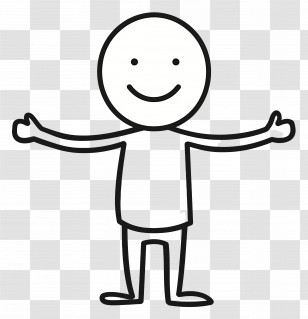 Boy Stick Figure - Happy Stick Figure Drawing Transparent PNG