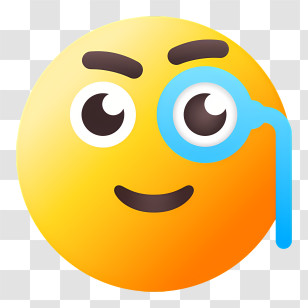 Monocle Logo - Playful Yellow Emoji With Monocle Transparent PNG