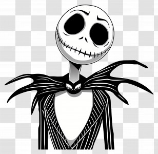Jack Skellington - Skeleton Character In Suit With Bow Tie Transparent PNG