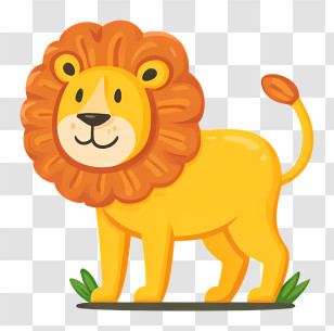 Lion Logo - Cartoon Lion With Big Mane Transparent PNG