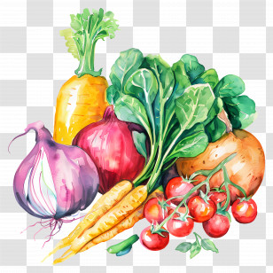 Fresh Vegetables With Tomatoes And Carrots - Collection Of Fresh Vegetables With Bright Colors Transparent PNG