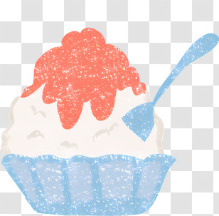 Icon - Shaved Ice Dessert With Spoon Transparent PNG