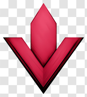 Hand Drawn Red Arrow - Red Arrow Down Geometric Shape Transparent PNG