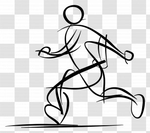 Stick Figure Running - Stick Figure Running Illustration Transparent PNG