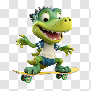 Alligator
 - Cheerful Skateboarding Crocodile Cartoon Transparent PNG