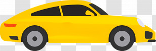 Cartoon Car - Yellow Sports Car Illustration Transparent PNG