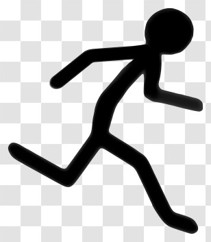 Stick Figure - Silhouette Of A Stick Figure Running Transparent PNG