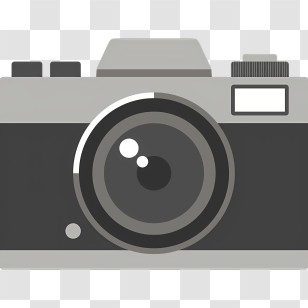 Camera - Classic Camera Illustration With Lens Transparent PNG