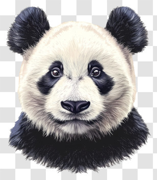 Panda - Artistic Illustration Of A Panda Face Transparent PNG