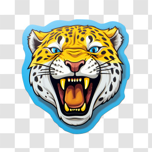 Leopard - Roaring Leopard Illustration With Fierce Expression Transparent PNG