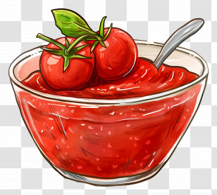 Bowl Tomato Sauce - Tomato Ketchup Bowl With Fresh Tomatoes Transparent PNG