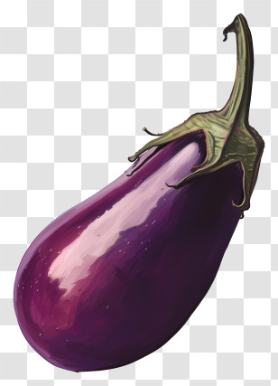Eggplant Emoji - Purple Eggplant Illustration Transparent PNG